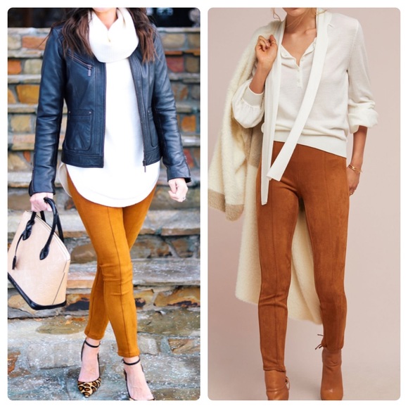 ANTHROPOLOGIE Faux Suede Leggings - Sz. 28 - Picture 1 of 8
